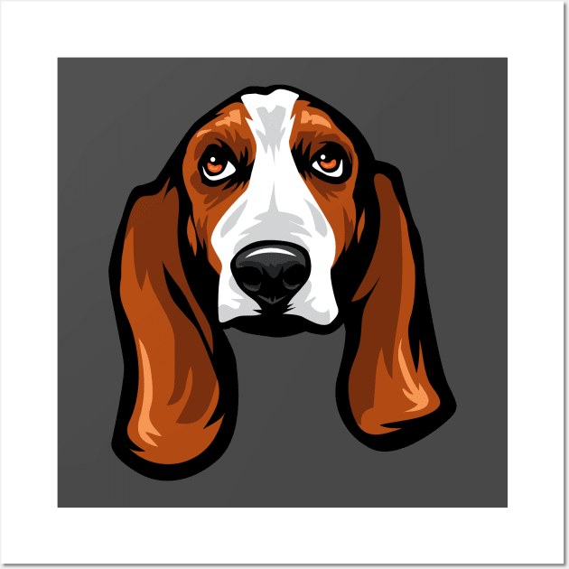 Basset Hound Portrait Drawing Wall Art by IPRINT